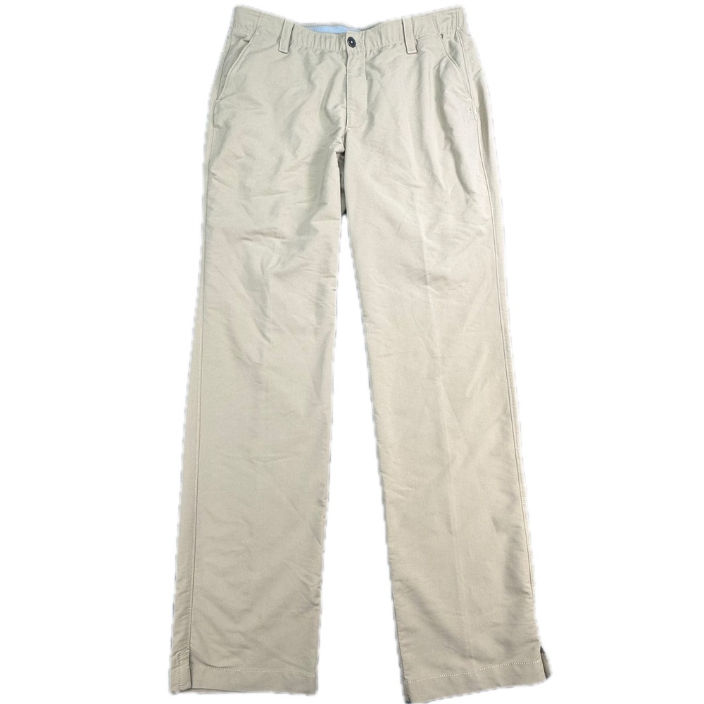 Under Armour Golf Pants Mens 38/36 Tan‎ Khaki Loose Fit Performance Trousers